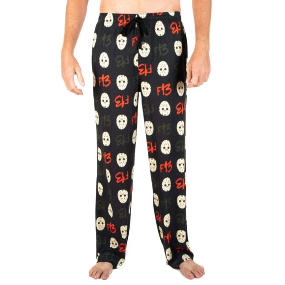 Friday the 13th Jason Official Men's Black Drawstring‎ Wide Leg Pajama Pants 2XL - Picture 8 of 8